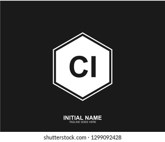 CI C I Initial logo letter with minimalist concept vector