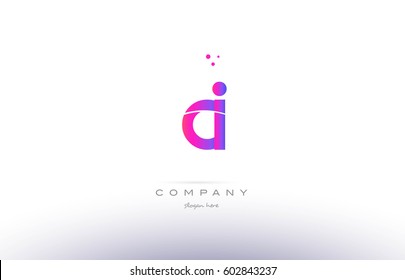 ci c i  pink purple modern creative gradient alphabet company logo design vector icon template
