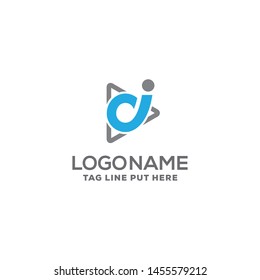 ci or di letter logo design template