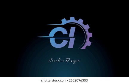 CI Gear Fusion Logo – Industrial Tech-Inspired Letter mark Futuristic Industrial Letter Mark Design for Technology and Engineering Brands.
