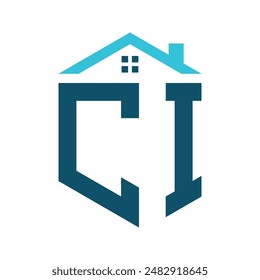 CI House Logo Design Template. Letter CI Logo for Real Estate, Construction or any House Related Business
