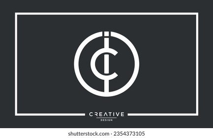 CI or IC Alphabet letters Logo Monogram