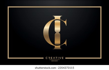 CI or IC Alphabet letters Logo Monogram