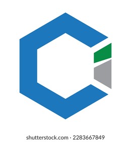 ci ic hexagon logo template 2