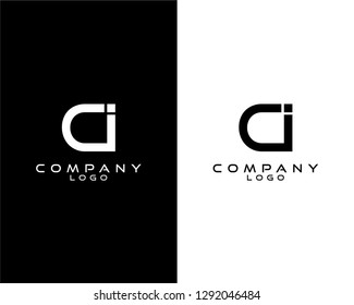 ci, ic modern letter logo design with white and black color that can be used for business company.