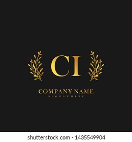 CI Initial beauty floral logo template