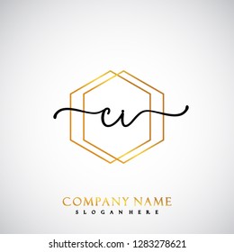 CI Initial Handwriting logo template vector