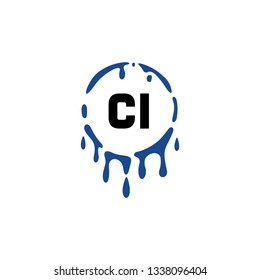 CI  Initial Handwriting logo template vector