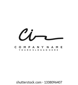 CI  Initial Handwriting logo template vector