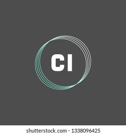 CI  Initial Handwriting logo template vector