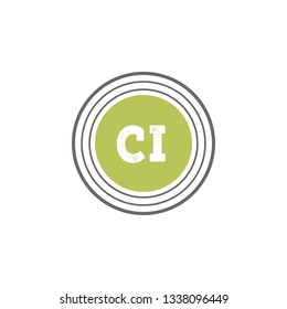 CI  Initial Handwriting logo template vector