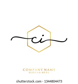 CI Initial handwriting logo template