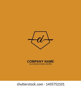 CI Initial handwriting logo template vector