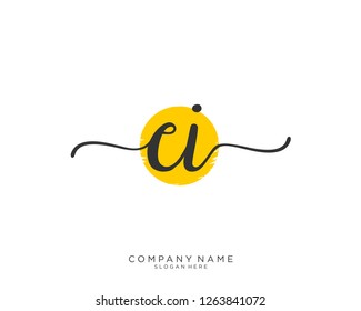 CI Initial handwriting logo vector