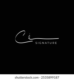 CI initial letter handwriting and signature logo, c i elegant Symbol design template