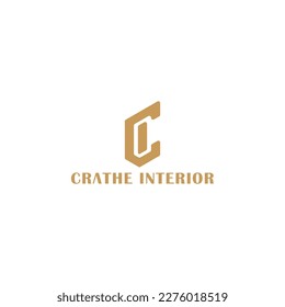 CI initial letters loop linked hexagon logo gold color