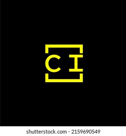 CI initial monogram logo with square style design