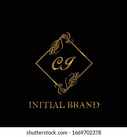 Vector del logotipo de boda inicial de CI	