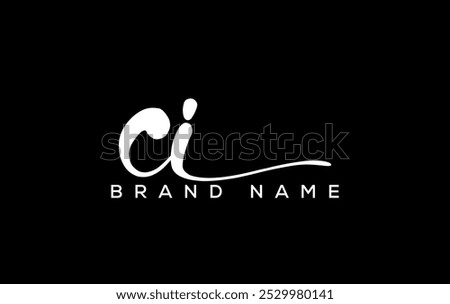 CI letter beauty handwriting vector logo. 