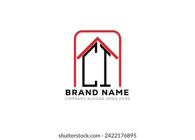CI Brief kreative Immobilien Vektorlogo Design . CI Creative Initials Buchstaben Logo Konzept.