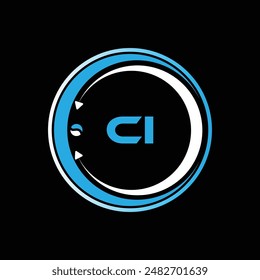 CI-Buchstaben-Logo-Design mit kreisförmigem CI-Logo-Design. CI-Buchstabe Logo kreatives Design. CI einzigartiges Design.