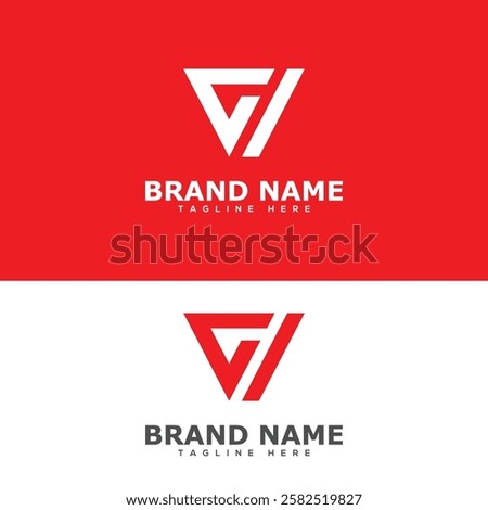 CI letter logo vector business logo design with Red and White color