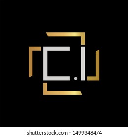 CI Letter monogram with abstract concept style design