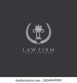 CI letter monogram logo for lawfirm with pillar  crown image design