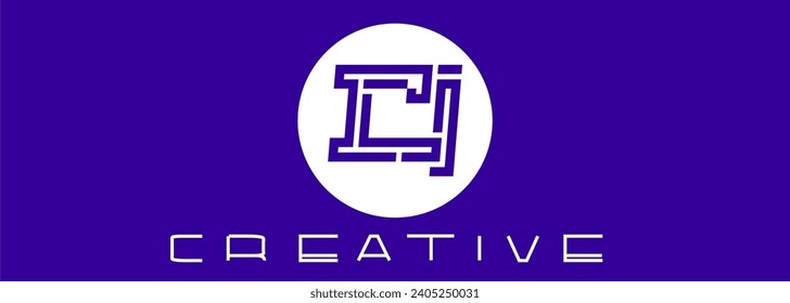 Símbolo del vector del icono del esquema abstracto del alfabeto del logotipo de Ci