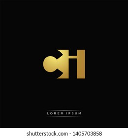 CI Logo Letter with Modern Negative space and Gold combination silver color