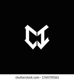 ci logo monogram with shield shape design template