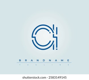 CI Technology Letter Logo Template. This tech letter logo is a graphic mark that uses letters to represent a technology company.