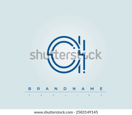 CI Technology Letter Logo Template. This tech letter logo is a graphic mark that uses letters to represent a technology company.