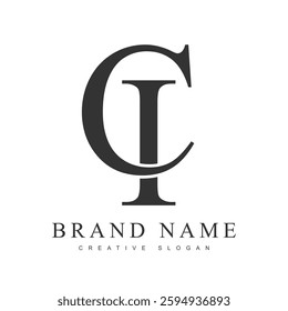 CI trendy logotype template. Initial letter c and i classic font style. Creative logo for company name or identity. Vector illustration.