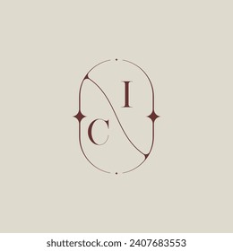 CI wedding classic in elegant monogram with high quality professional design that will print well