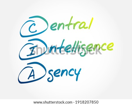 CIA - Central Intelligence Agency acronym, concept background