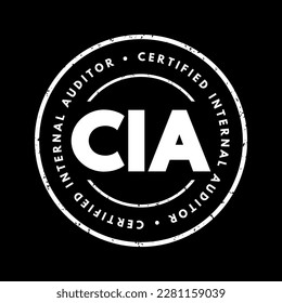 CIA - Certificado de Auditor Interno, sello de texto, fondo de concepto de negocio