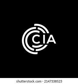 Diseño del logo de la carta de la CIA sobre fondo negro. Concepto del logo de la carta de la CIA con iniciales creativas. Diseño de cartas de la CIA.
