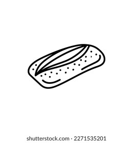 Ciabatta black line icon. Bakery. Pictogram for web page