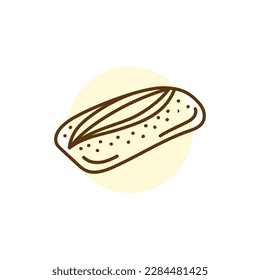 Icono de la línea negra de Ciabatta. Panadería. Pictograma para página web