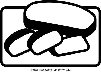 Ciabatta bread glyph and line vector illustration