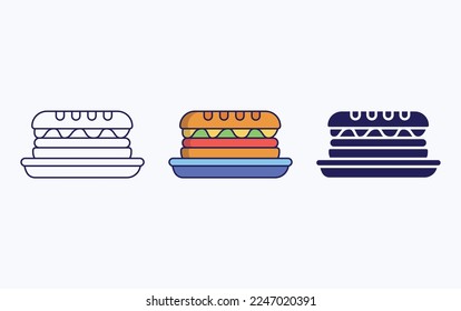 Ciabatta white bread icon vector illustration