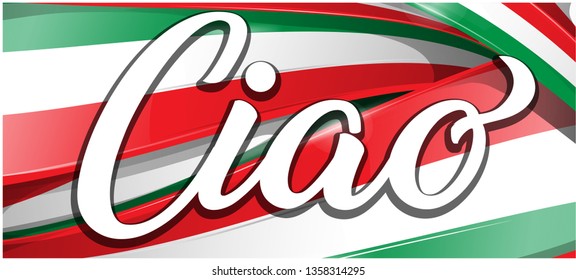 Ciao" - both hello and bye in Italian with flag