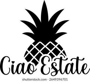 Ciao Estate. Summer vector lettering. Italian text: Hello Summer.