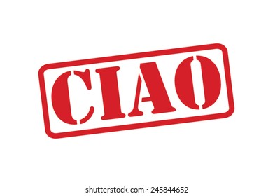 CIAO  Red Rubber Stamp vector over a white background.