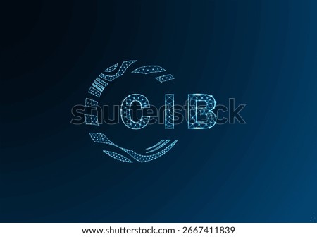 CIB low poly letter logo vector design. CIB lower poly logo design. CIB unique low poly logo design.