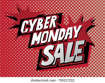 Ciber Monday Sale Banner In Pop Art Style