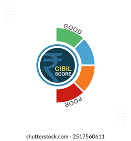 Cibil Score, Credit Score Concept vector Illustration. Banking, Finance, Funding