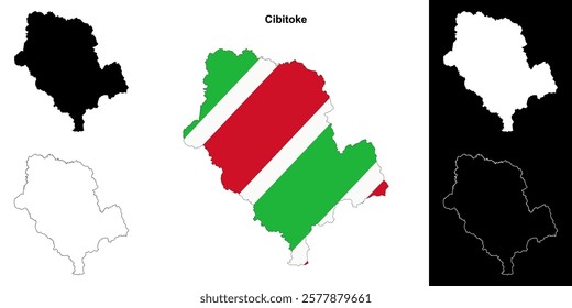 Cibitoke province outline map set