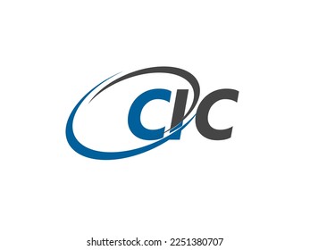 CIC letter creative modern elegant swoosh logo design